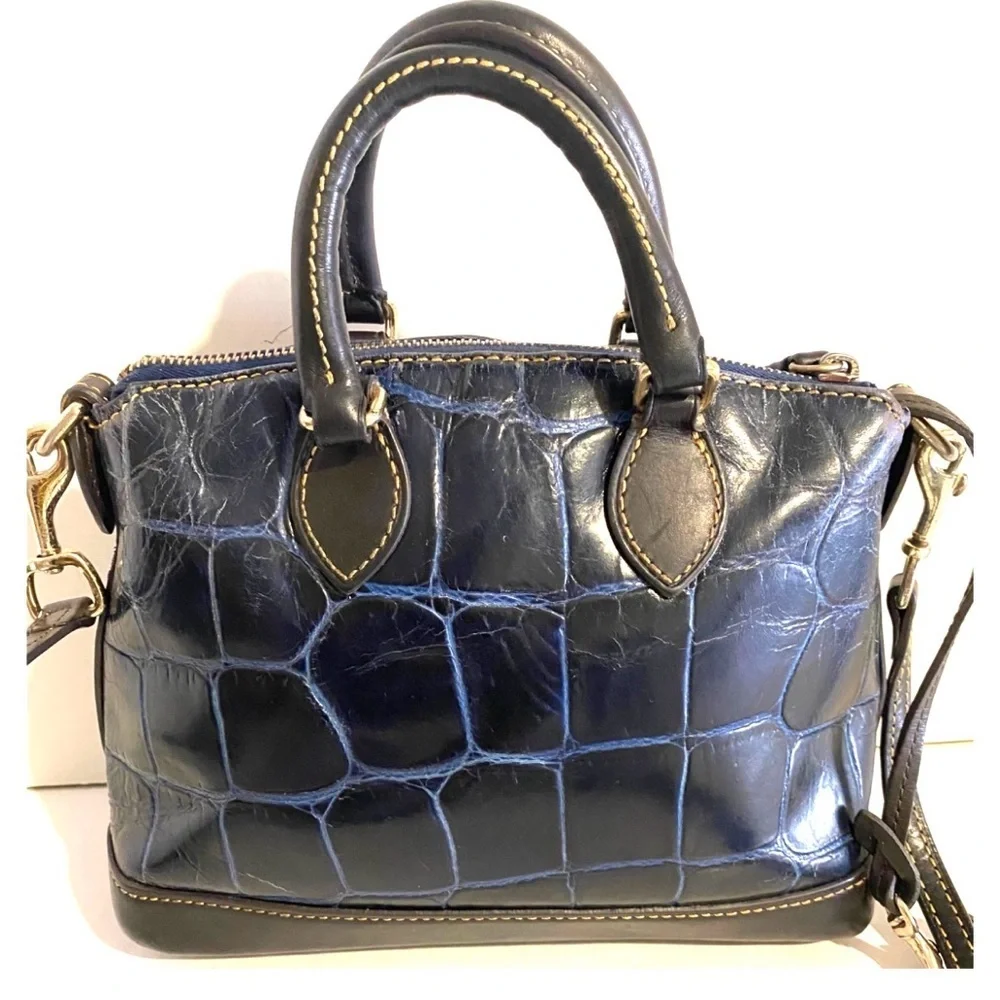 Dooney bourke Elegant navy blue black leather crossbody Handbag - Picture 2 of 8